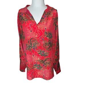 Chloe vintage Saks Fifth Avenue women's silk long sleeve red blouse size 42